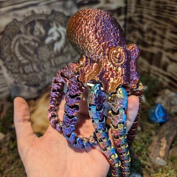 Articulated Spinning Flexi Octopus Fidget Toy Ocean Animal 3D Printed - Picture 3 of 16